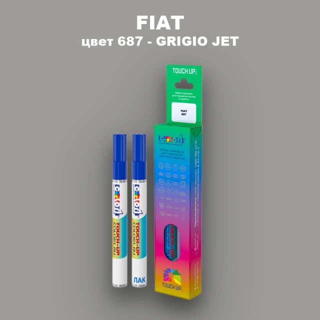 Маркер с краской FIAT, цвет 687 - GRIGIO JET