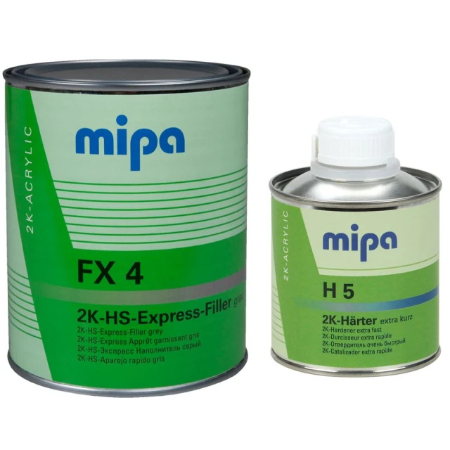 Mipa Грунт-наполнитель 2K HS-Express-Filler FX 4 1л, серый, в комплекте с отвердителем (1л + 0,25л)