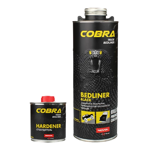 NOVOL COBRA TRUCK BEDLINER Защитное покрытие повышенной прочности, чёрное (комплект) 0,6л+0,2л