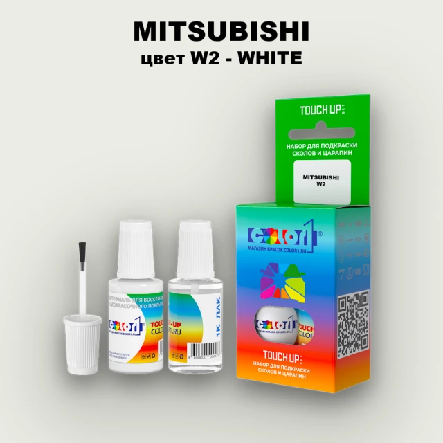 Краска для сколов во флаконе с кисточкой MITSUBISHI, цвет W2 - WHITE