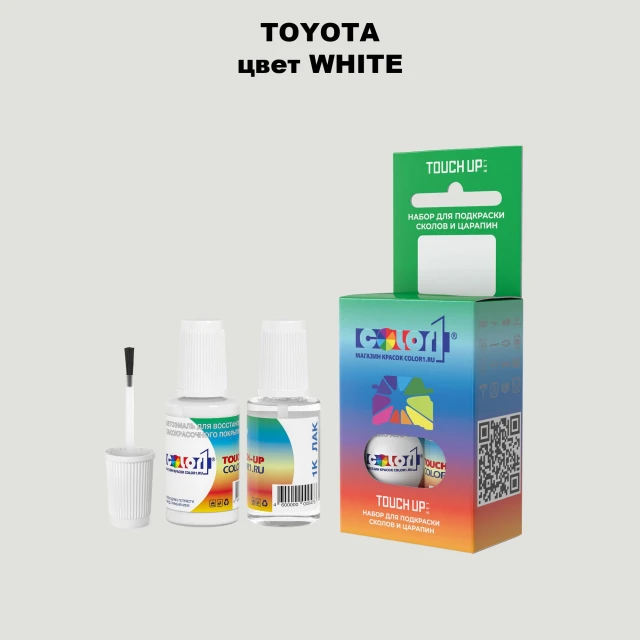 Краска для сколов во флаконе с кисточкой TOYOTA, цвет - WHITE