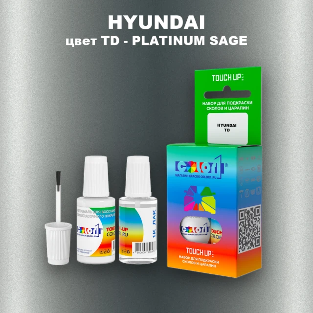 Краска для сколов во флаконе с кисточкой HYUNDAI, цвет TD - PLATINUM SAGE