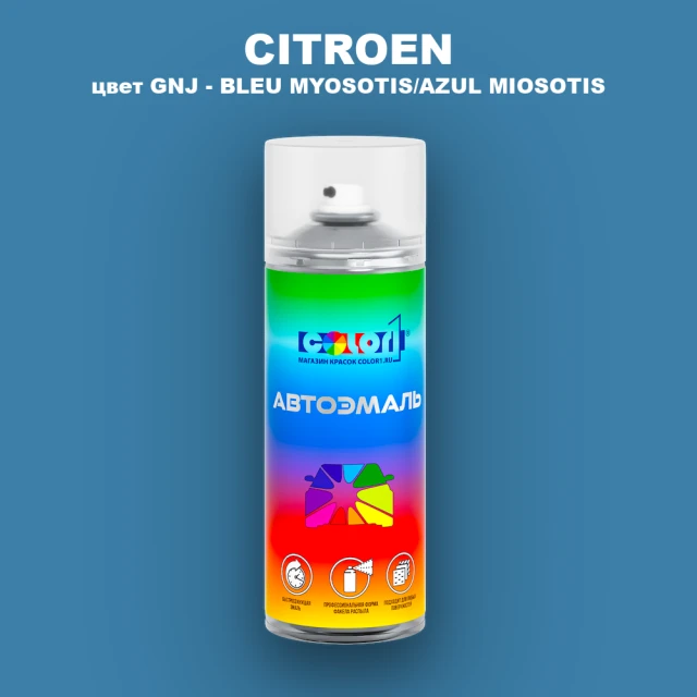 Аэрозольная краска CITROEN, цвет GNJ - BLEU MYOSOTIS/AZUL MIOSOTIS