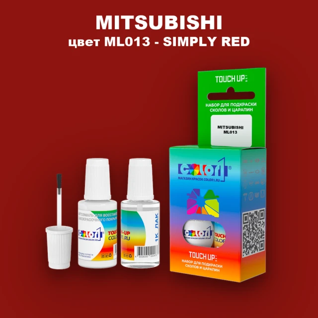 Краска для сколов во флаконе с кисточкой MITSUBISHI, цвет ML013 - SIMPLY RED