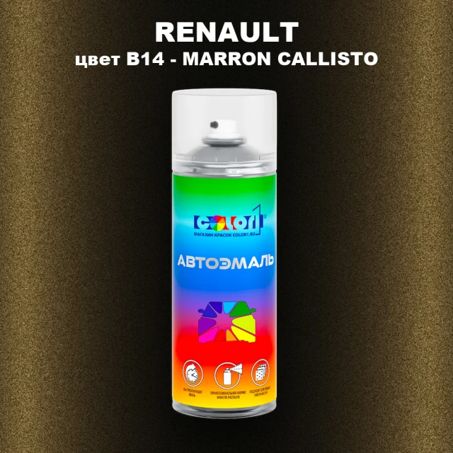 Аэрозольная краска RENAULT, цвет B14 - MARRON CALLISTO