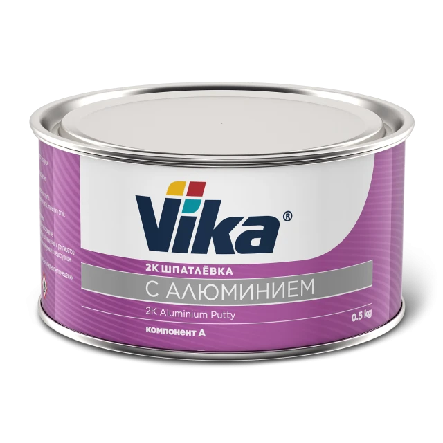 Шпатлевка Vika с алюминием 2К темно-серая (1,8 кг) с отвердителем — комплект