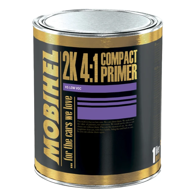 Грунт-наполнитель MOBIHEL Compact Primer 2К HS 4:1 белый (1 л) + Отвердитель MOBIHEL 700 (0,25 л) — комплект