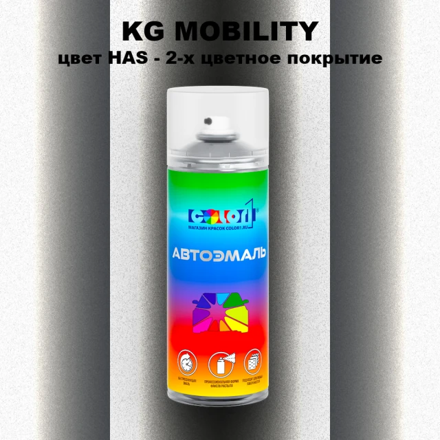 Аэрозольная краска KG MOBILITY, цвет HAS - 2-х цветное покрытие