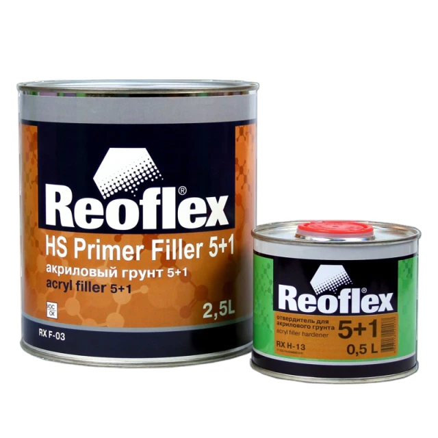 Грунт акриловый 2К 5+1 Reoflex, комплект с отвердителем