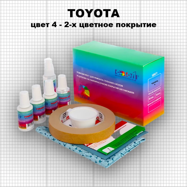 Ремкомплект для ремонта глубоких сколов и царапин TOYOTA, цвет 4 - 2-х цветное покрытие