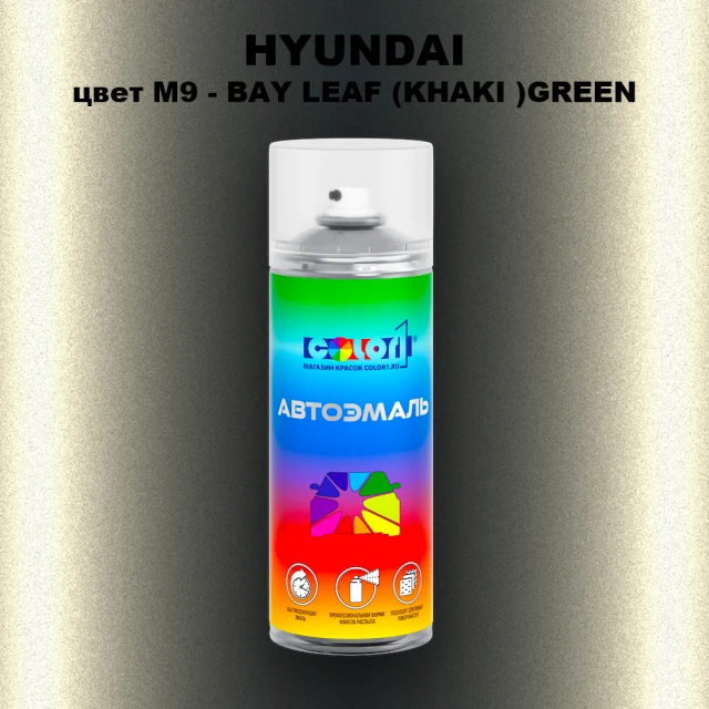 Аэрозольная краска HYUNDAI, цвет M9 - BAY LEAF (KHAKI )GREEN