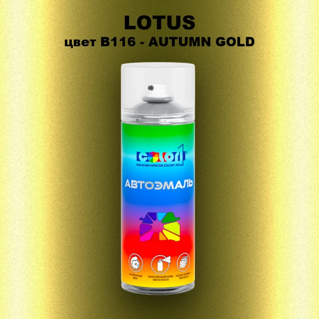 Аэрозольная краска LOTUS, цвет B116 - AUTUMN GOLD