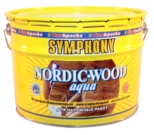 SYMPHONY NORDIC-WOOD Aqua - водоразбавляемый лессирующий антисептик с добавлением льняного масла