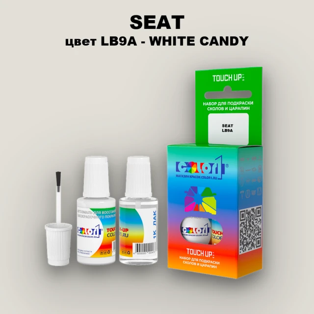 Краска для сколов во флаконе с кисточкой SEAT, цвет LB9A - BLANCO/WHITE CANDY
