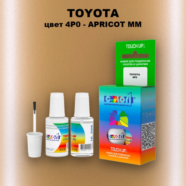 Краска для сколов во флаконе с кисточкой TOYOTA, цвет 4P0 - APRICOT MM