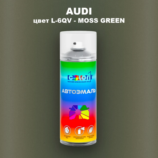 Аэрозольная краска AUDI, цвет L-6QV - MOSS GREEN