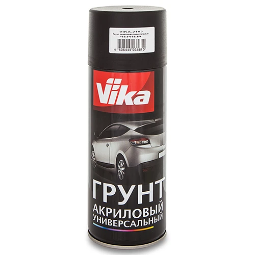 VIKA Вика Грунт аэрозольный акриловый универсальный черный, 400 мл