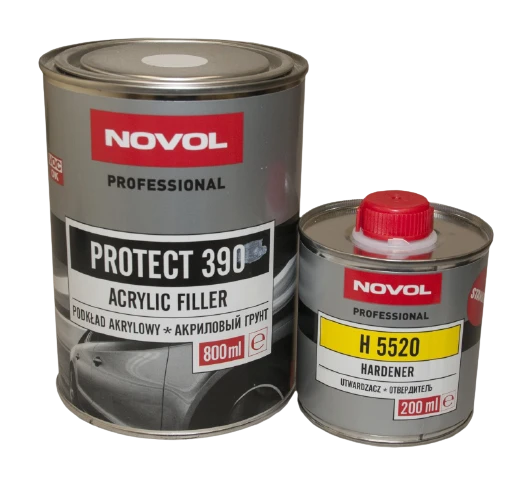 Грунт NOVOL PROTECT 390 4+1 акриловый черный в комп. с отвердителем 0,8л+0,2л
