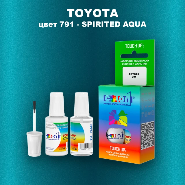 Краска для сколов во флаконе с кисточкой TOYOTA, цвет 791 - SPIRITED AQUA