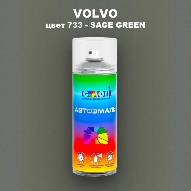 Аэрозольная краска VOLVO, цвет 733 - SAGE GREEN