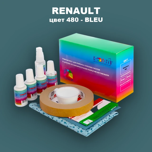 Ремкомплект для ремонта глубоких сколов и царапин RENAULT, цвет 480 - BLEU