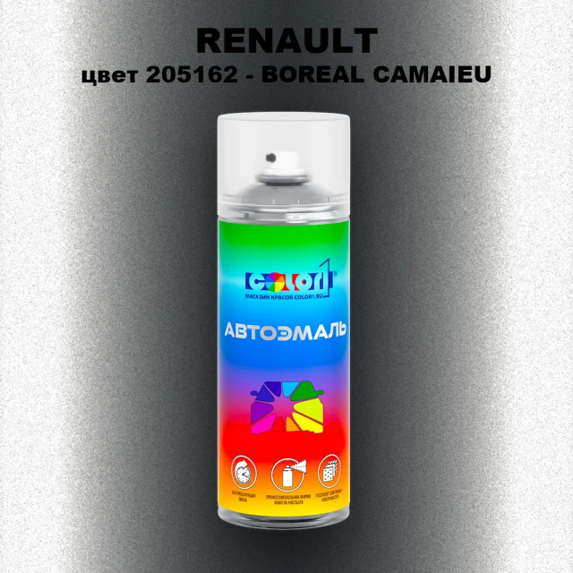 Аэрозольная краска RENAULT, цвет 205162 - GRIS BOREAL (M)(1)