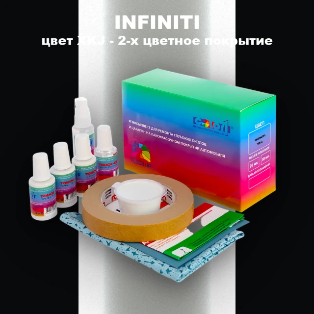 Ремкомплект для ремонта глубоких сколов и царапин INFINITI, цвет XKJ - 2-х цветное покрытие