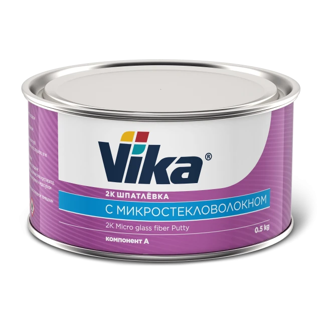 Шпатлевка Vika с микростекловолокном 2К зеленая (1,8 кг) с отвердителем — комплект