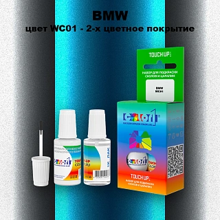 Краска для сколов во флаконе с кисточкой BMW, цвет WC01 - 2-х цветное покрытие