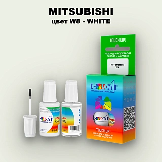 Краска для сколов во флаконе с кисточкой MITSUBISHI, цвет W8 - WHITE