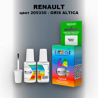 Краска для сколов во флаконе с кисточкой RENAULT, цвет 205330 - GRIS ALTICA