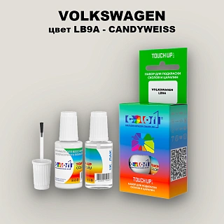 Краска для сколов во флаконе с кисточкой VOLKSWAGEN, цвет LB9A - CANDYWEISS