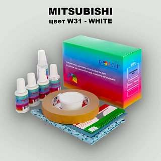 Ремкомплект для ремонта глубоких сколов и царапин MITSUBISHI, цвет W31 - WHITE