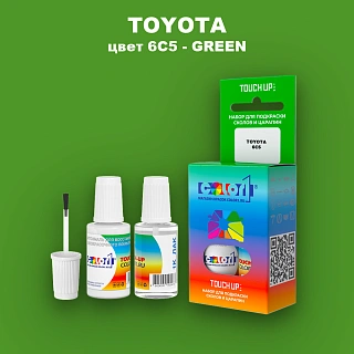 Краска для сколов во флаконе с кисточкой TOYOTA, цвет 6C5 - GREEN