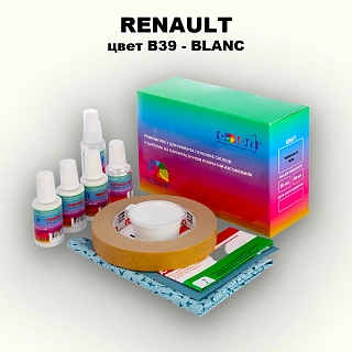 Ремкомплект для ремонта глубоких сколов и царапин RENAULT, цвет B39 - BLANC