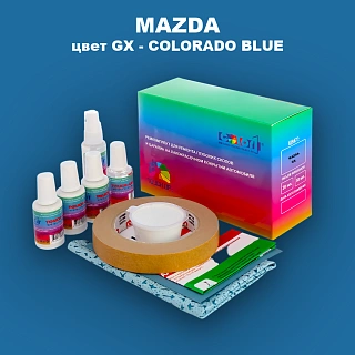 Ремкомплект для ремонта глубоких сколов и царапин MAZDA, цвет GX - COLORADO BLUE