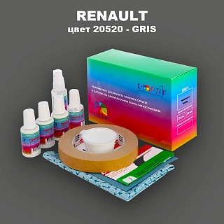 Ремкомплект для ремонта глубоких сколов и царапин RENAULT, цвет 20520 - GRIS (7)(M)