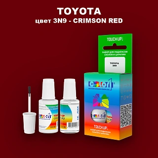 Краска для сколов во флаконе с кисточкой TOYOTA, цвет 3N9 - CRIMSON RED