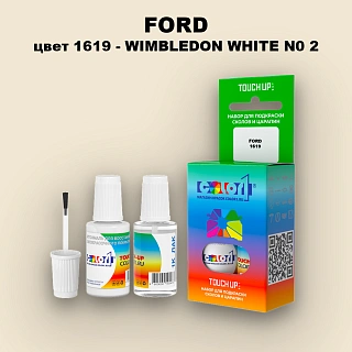 Краска для сколов во флаконе с кисточкой FORD, цвет 1619 - WIMBLEDON WHITE N0 2