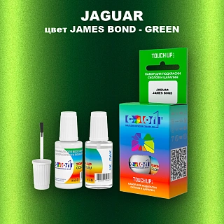 Краска для сколов во флаконе с кисточкой JAGUAR, цвет JAMES BOND - GREEN