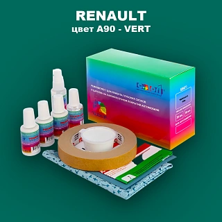 Ремкомплект для ремонта глубоких сколов и царапин RENAULT, цвет A90 - VERT