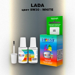 Краска для сколов во флаконе с кисточкой LADA, цвет SW30 - WHITE