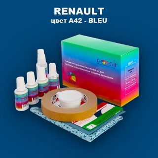 Ремкомплект для ремонта глубоких сколов и царапин RENAULT, цвет A42 - BLEU