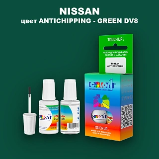 Краска для сколов во флаконе с кисточкой NISSAN, цвет ANTICHIPPING - GREEN DV8