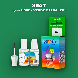 Краска для сколов во флаконе с кисточкой SEAT, цвет LD6E - VERDE SALSA (2C)