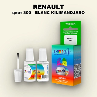 Краска для сколов во флаконе с кисточкой RENAULT, цвет 300 - BLANC KILIMANDJARO