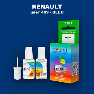Краска для сколов во флаконе с кисточкой RENAULT, цвет 409 - BLEU