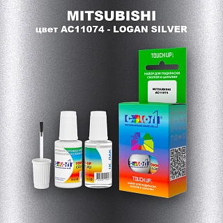 Краска для сколов во флаконе с кисточкой MITSUBISHI, цвет AC11074 - LOGAN SILVER