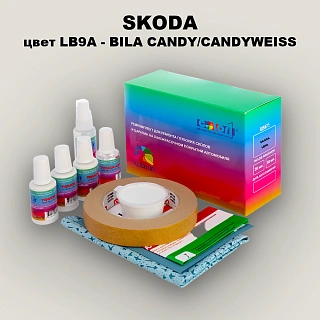 Ремкомплект для ремонта глубоких сколов и царапин SKODA, цвет LB9A - CANDY WHITE
