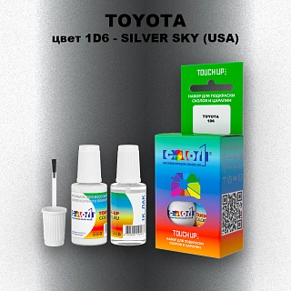 Краска для сколов во флаконе с кисточкой TOYOTA, цвет 1D6 - SILVER SKY (USA)